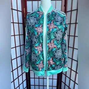 adidas Jackets Coats Adidas Girls Youth Track Jacket White Green Zoo D9892 Spring Animals Juniors Poshmark